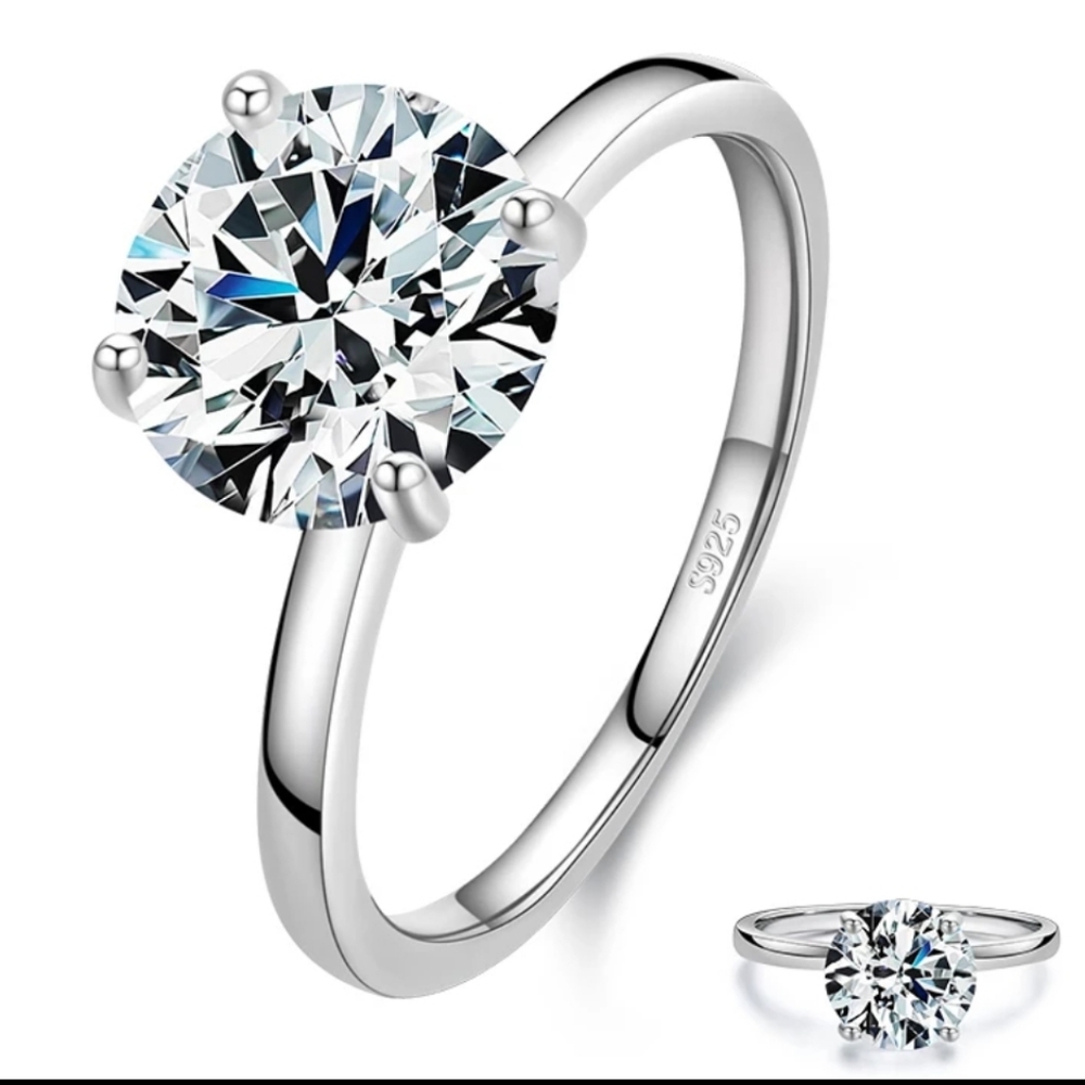 3 carat silver ring